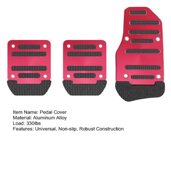 Protiskluzové kryty pedálů do auta Hliníková slitina Auto Podložky pod nožní pedály Sada Univerzální Manuální vozidlo Plyn Brzda Spojka Pedál Náhradní příslušenství