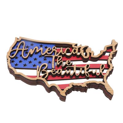American Independence Day Decoration Boxwood Fine Workmanship American Flag Ornament for Living Room