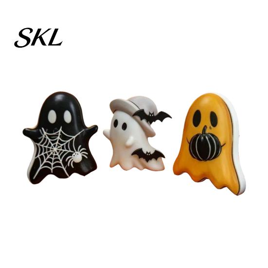 Cute Spooky Home Decor 3Pcs Halloween Decoration, Resin Micro Landscape Miniature Figurines, Ghost Kids Decoration Pumpkin Fairy Garden Ornament
