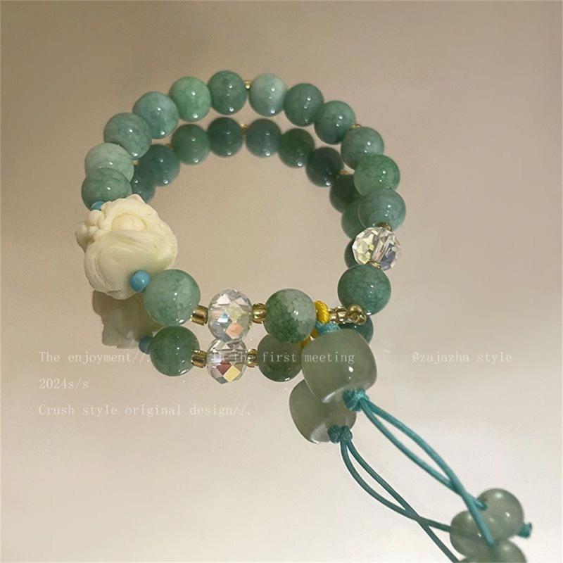 

Красочный кулон в виде орхидеи лотоса, браслет из бусин для женщин: Летние украшения дружбы