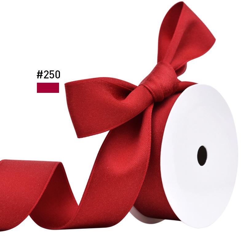 Double-Sided Matte Polyester-Cotton Ribbon, 2.5cm Wide, for Bow and Gift Packaging, Thickened Matte Finish.