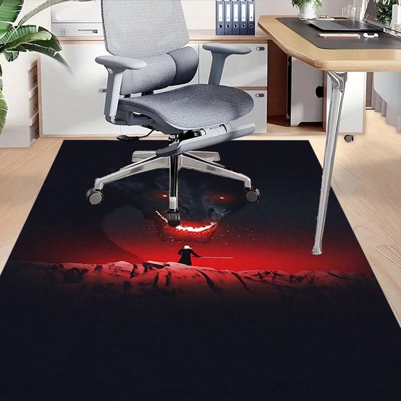 1 Stück Feuer und Blut Büro Teppich Stuhlmatten, Heimdekor Matte | Fantasy Thema Matte | Strapazierfähige Matte, Drachen DekorB20