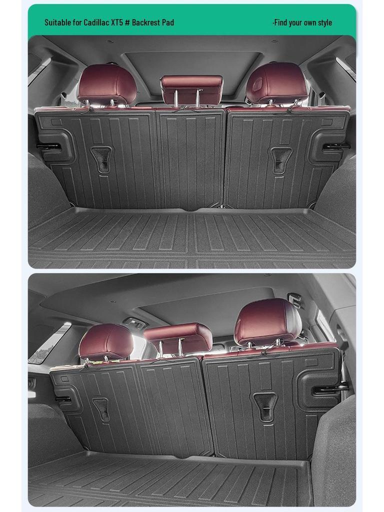Eco-Friendly TPE Floor Mats and Trunk Mat for Cadillac XT5 - Includes Seat Back Cushion