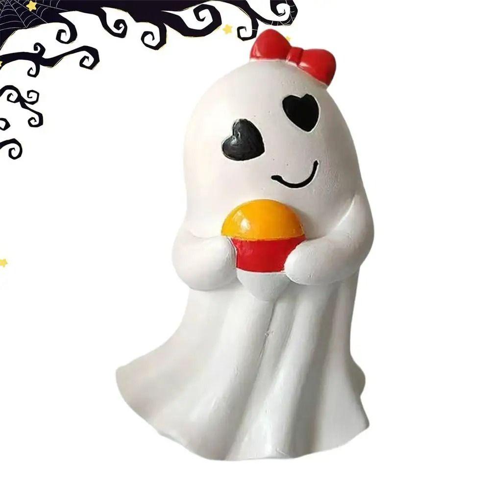 Cartoon Ghost Art Sculpture Resin Ghost Statue Ornament Halloween Ghost Figurine Office