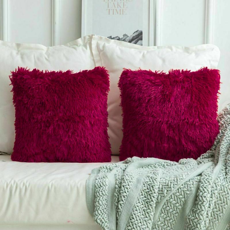 45 cm x 45 cm flauschiger Kunst-Plüsch-Kissenbezug für Zuhause, Bett, Sofa, Dekoration