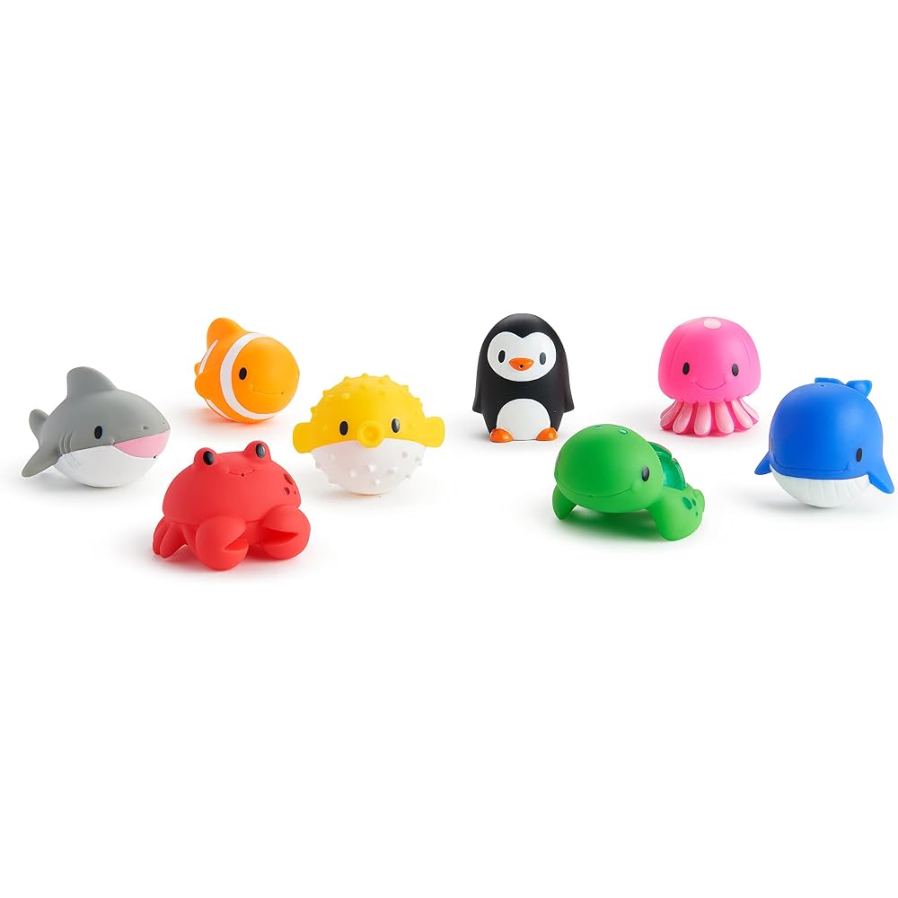 Munchkin Munchkin Puka Puka Waterful Ocean Set of 8 Bath Pool Toys Water Play TYMU18004S