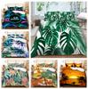 3D Summer Seaside Bedding Set Palm Leaf Plant Duvet Cover Pillowcase 2/3 AU/DE/US/UK/EU Full-size Home Decoration