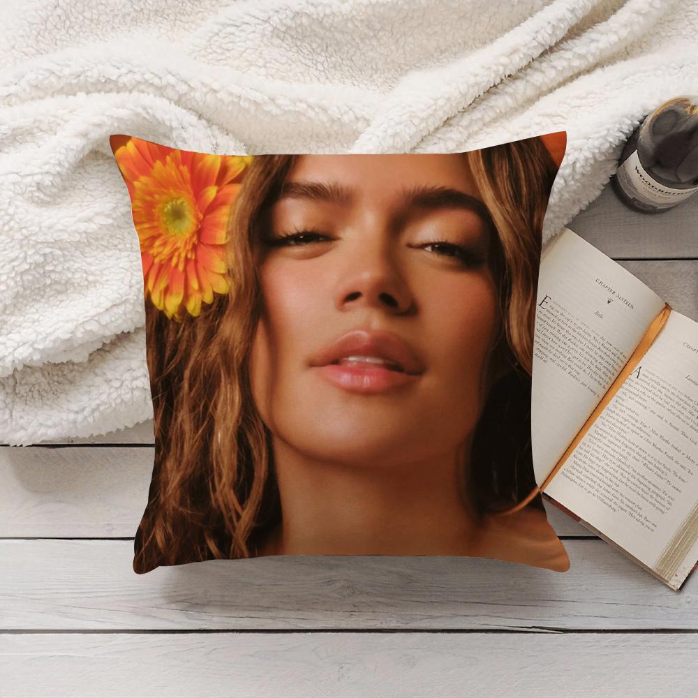 Singer Karol G Tropicoqueta Pillow Case Home Decoration Cushion Cover Suitable For Bedroom Car Office Sofa