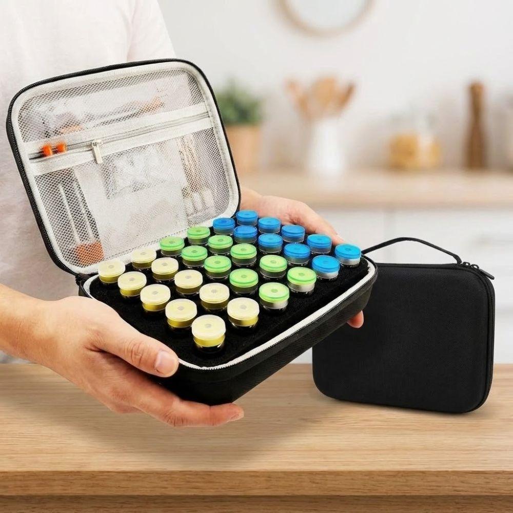 Handheld Insulin Vial Storage Case 30 Slots Medicine Organizer Box  For Home Travel