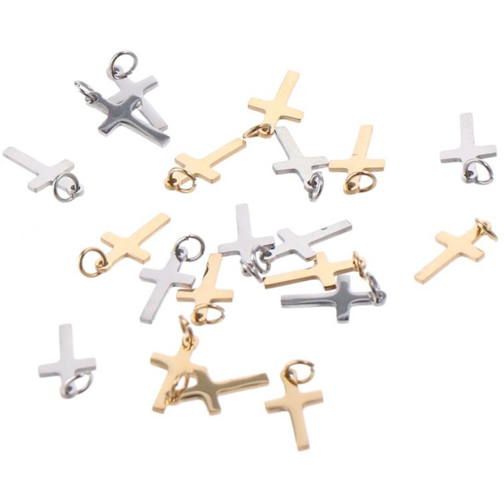 

Подвески из нержавеющей стали, золотые, серебряные подвески с настоящим 18-каратным покрытием в виде креста, ювелирные аксессуары
