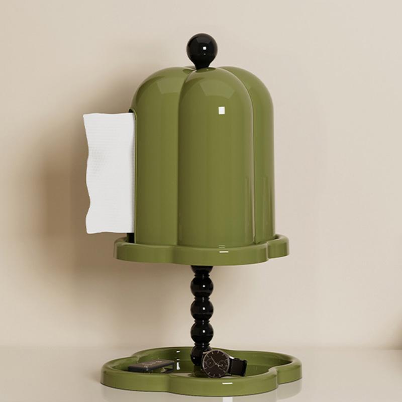 Vintage Tissue Box with Lid Double-layer Storage Rack for Roll Paper Key Jewelry Dust-proof Pumping Paper Box Home Organizers