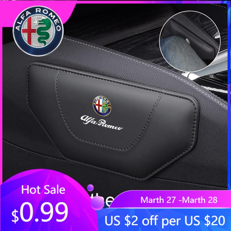 BBDJ3 For Alfa Romeo Car Leather Knee Pad Interior Pillow Comfortable For Alfa Romeo 159 Giulietta Giulia 147 Mito 166 GT Stelvio F1 B