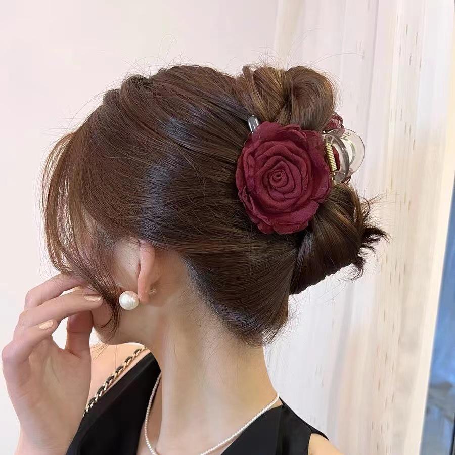 2025 Šik Květinová Spona do Vlasů ze Síťoviny pro Ženy