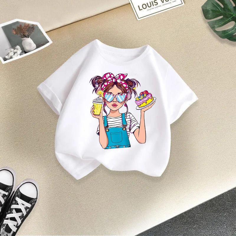 Kid T Shirt Cool Girl Printed Children T-shirt Kids 100% Cotton Clothes 2-13Y T-shirt Top Boys Girls Baby Tee