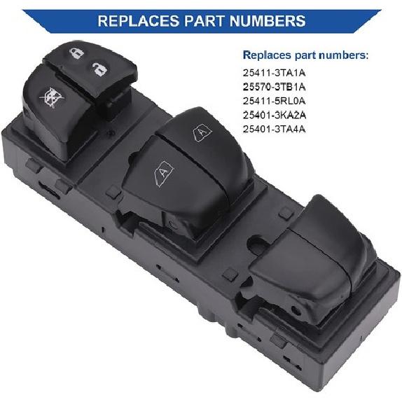 Window Control Switch For Nissan Altima Pathfinder Murano Maxima Kicks 2013-