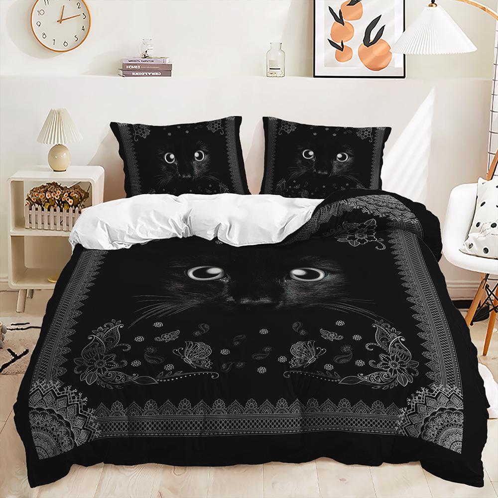 Bed Three-Piece Patterned Animal Kit Bohemian Quilt Cover Two-Piece Bedroom 135 * 200 (two-piece set) 90g