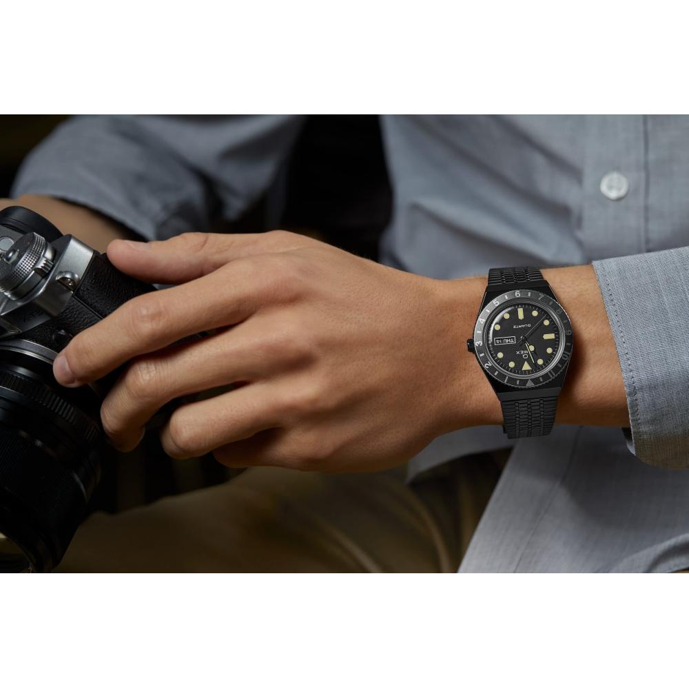 TIMEX Ceas America Q Timex 38 mm Ceas de mână Tw2u61600 Cadran negru Oțel inoxidabil Acril