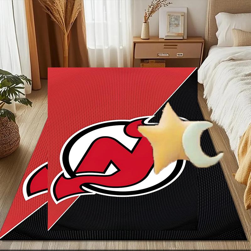 New Devils Logo Floor Mat for Living Room, Game Rooms, Office, Bedroom, Office Floor Mat Playful Design, Christmas Fan Gifts