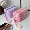 Large Capacity Plush Cosmetic Bag Leopard Print Pattern Travel Cosmetic Case  Cosmetics Storage