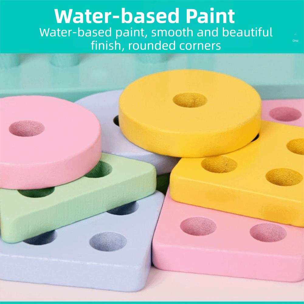 Colorful Recognition Shape Sorter Wooden Learning Puzzle Toy Wooden Building Blocks For Boys Girls