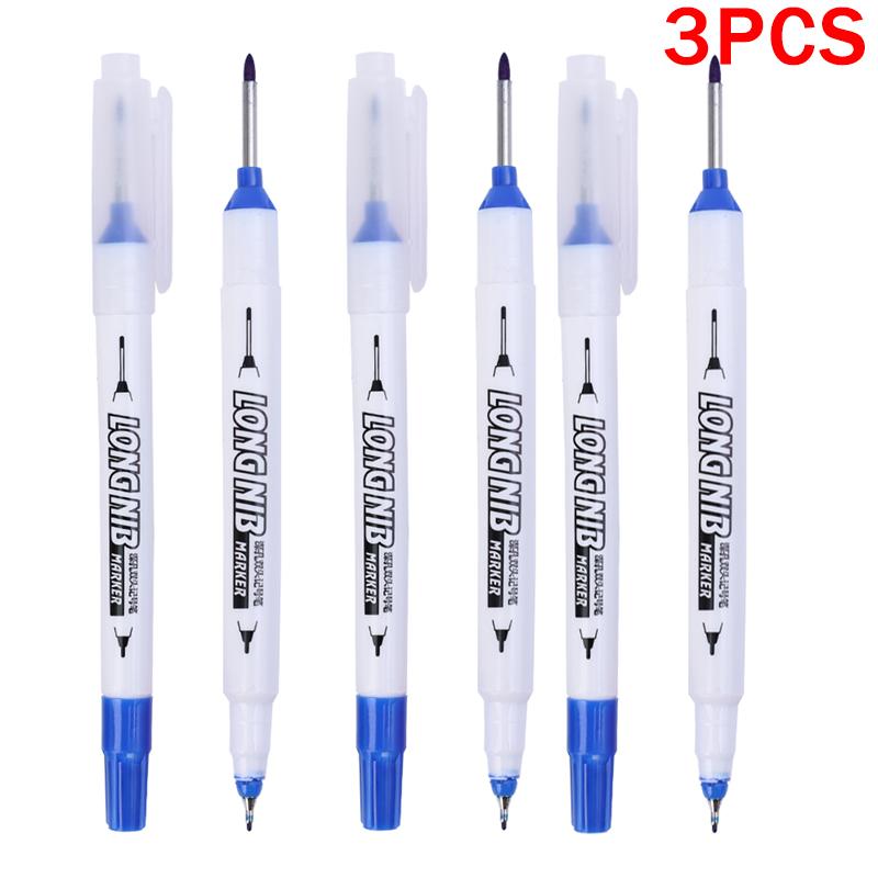1-3PCS 20mm Deep Hole Long Nib Head Markers Bathroom Woodworking Decoration Permanent Marker Pencil Tools Metal Perforating Pen