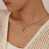 French Retro Teardrop Zircon Necklace: Women's Simple Stainless Steel Clavicle Chain