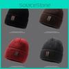Thick Knitted Beanie Hat Winter Warmth Unisex Cap Windproof Gift Solid Color