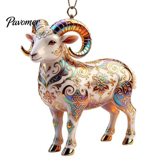 Event Decoration for Carnival 2PCS Christmas Goat Hanging Ornaments, Decorative 2D Acrylic Tree Lightweight Decor Holiday Pendants, Festive Ornaments