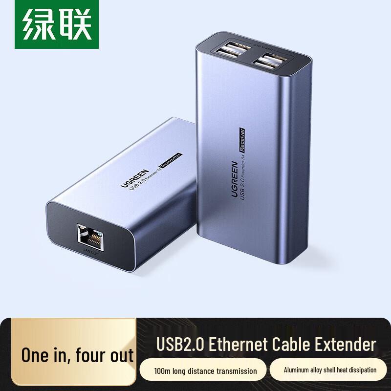 UGREEN 100M USB 2.0 Extender with RJ45 (1-in-4-out)