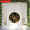 2D flach 20*20cm 1 Stück Ramadan Kareem Goldene Mond&Laternen Muster Schöne Islam Muslimische Partyzubehör, Geeignet zum Aufhängen an der Decke Runde Holzornament