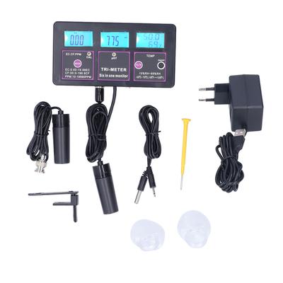 6-in-1-Wasserqualitätstester, Multifunktions-PH-Temperatur-EC-CF-RH-TDS-Messgerät für Aquarium-Hydroponik