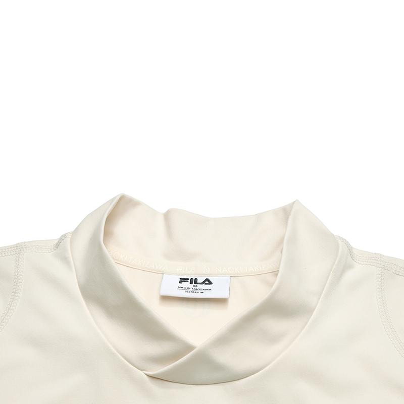 FILA Minimalist Fashionable Personality Trendy Versatile Elegant Solid Color Casual Knit Long Sleeve T-Shirt Women Tops White F11W542202FIV