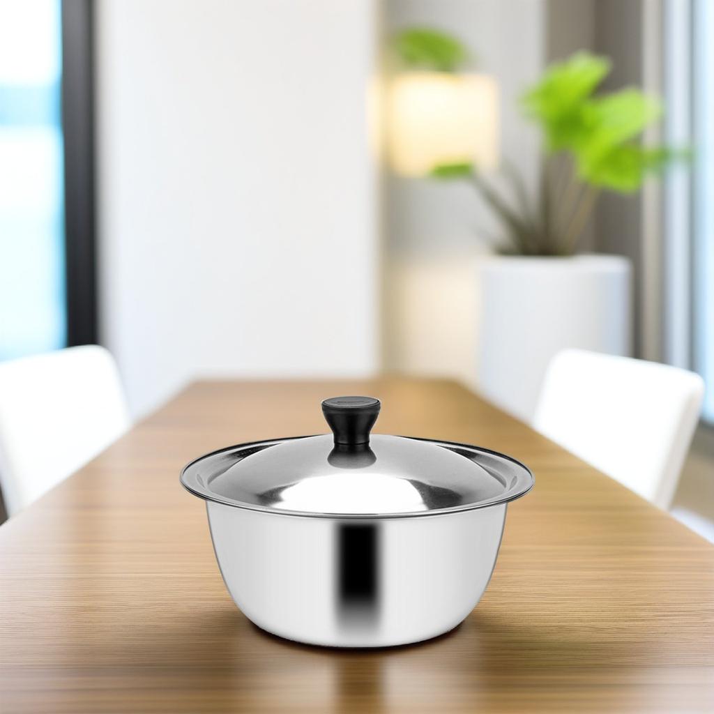 Stainless Steel Mixing Bowl Deep Design for Egg Beating Dough Kneading Salad Mixing Soup Cooking Baking Storage Multi-Function