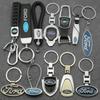 AAAMP1 3D Metal/Leather Car Keychain Badge Emblem Key Chain Rings For Ford Transit Fiesta Focus Mondeo Kuga Ranger Mustang Accessories