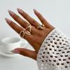 2025 New Vintage Punk Metal Rings Set for Women Aesthetics Jewelry Gift Gold Silver Color Irregular Geometric Knuckle Joint Ring Opening Jewelry
