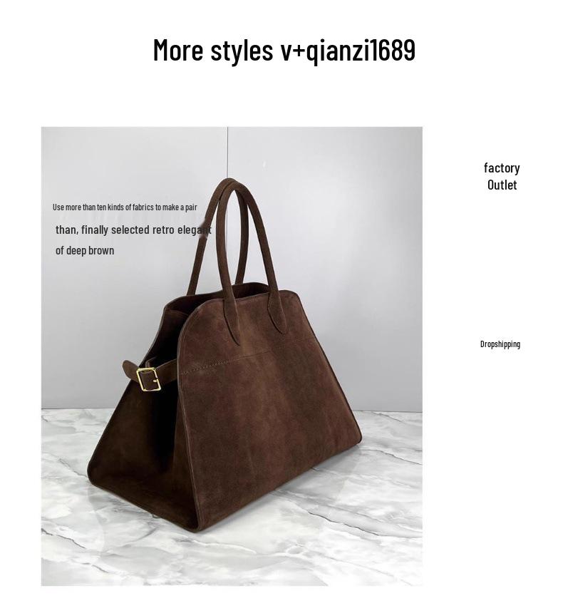 TheRow Margaux15 Large Genuine Leather Tote – Handheld Computer Bag in Style of Bai Baihe and Dong Jie