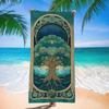 Telo Mare Art Nouveau Vintage Albero della Vita Onda Oceanica Asciugatura Rapida Anti-Sabbia Grande per Spiaggia Viaggio Yoga Campeggio Spirituale