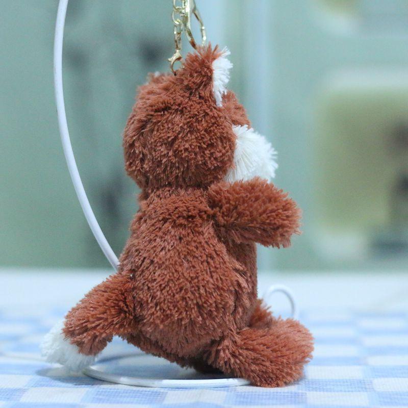 Adorable Cute Red Fox Plush Toy Keychain Soft Cartoon Animal Doll Hanging Decor