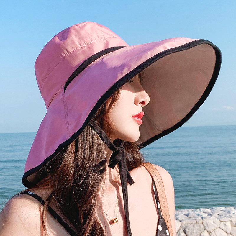 Women's Summer Sun Protection Hat with Large Brim and Face Covering