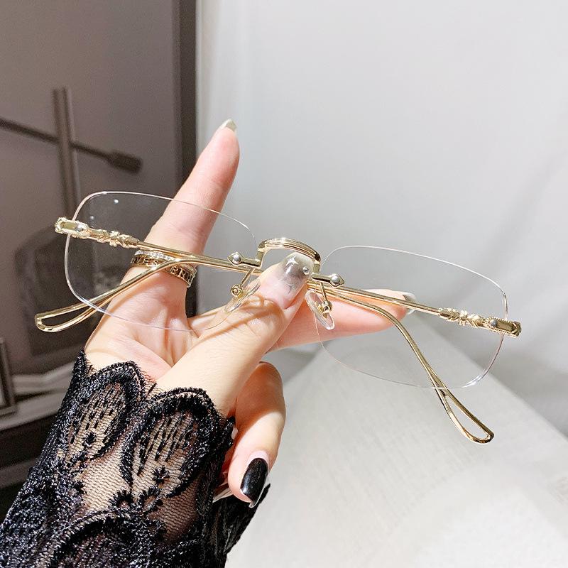 Rimless Photosensitive Color-Changing Anti-Blue Light Reading Glasses for Elderly - Internet Sensation