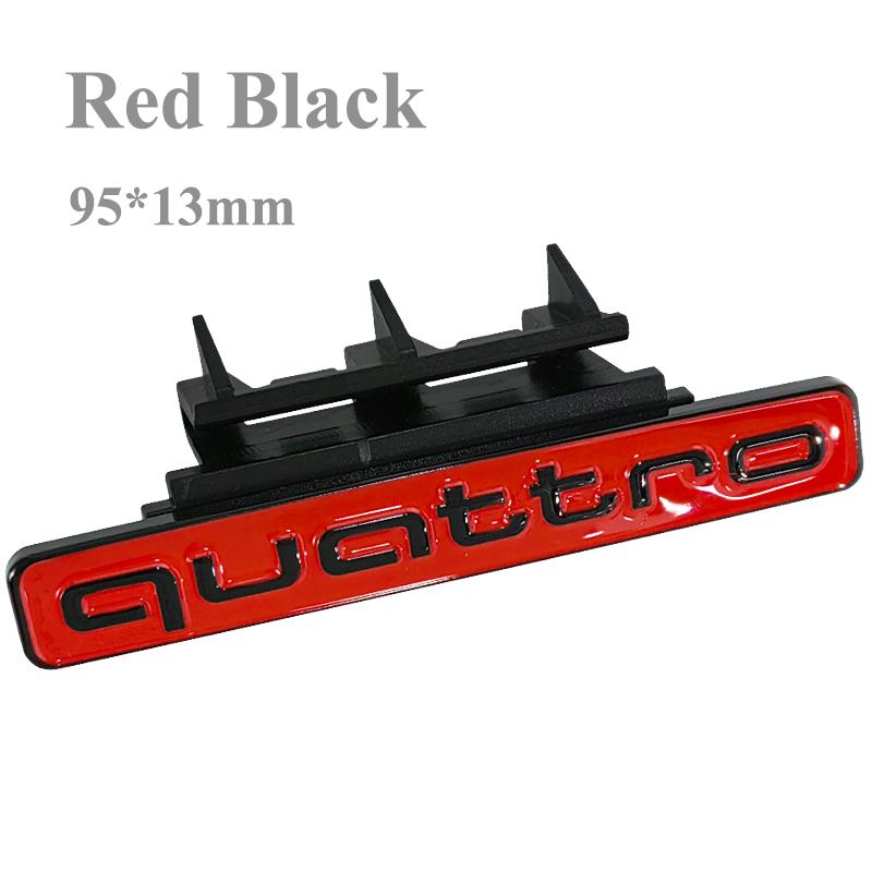 3d ABS Chrome Black Logo Quattro Emblem Car Front Grill Badge For 9s Q5 Accessoriess9