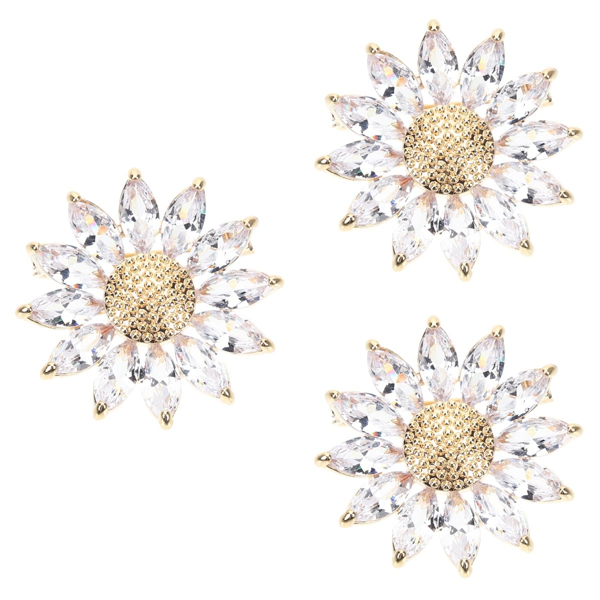 

MUCKLILY 3pcs Sunflower Corsage Brooch Crystal Daisy Brooch Daisy Flower Pin Sunflower Brooch Brooch Pin Crystal Flower Pin Crystal Brooch Suit Pin