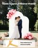 Arch Backdrop Stand, Set of 2, 2.2 m and 1.8 m, Stable Structure, Easy Assembly, Gold Metal Arch Backdrop Stand with Cover for Wedding, Birthday