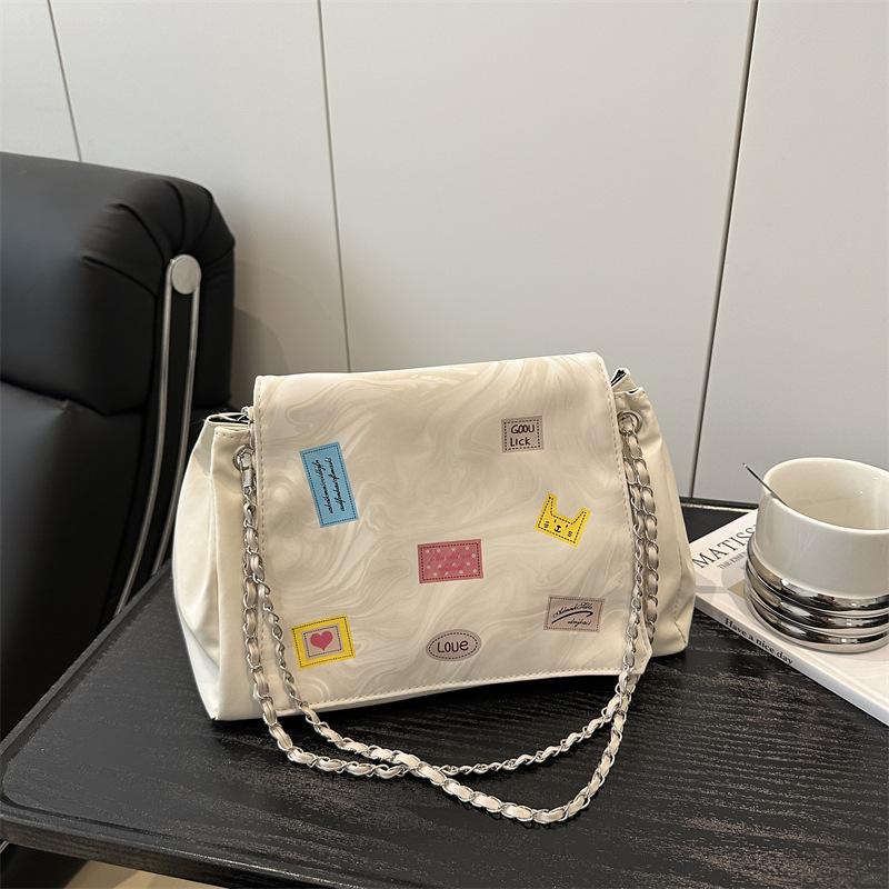 

Весенний цвет большая вместимость сумка-тоут женская новая модная ретро сумка через плечо для通勤 сумка-ведро на цепочке