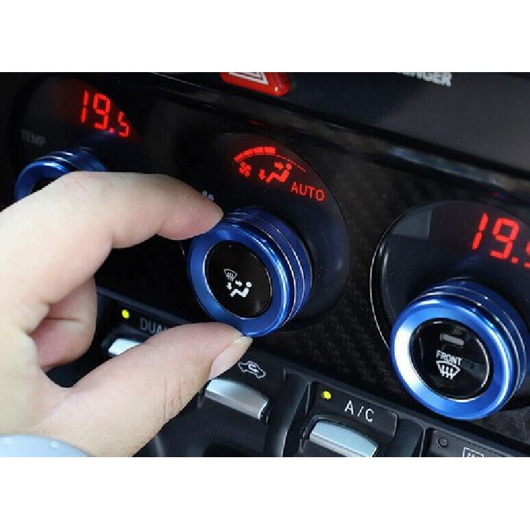 For Toyota 86 Subaru BRZ 17-20 Blue Aluminum Central Console Ac Knob Cover Trim