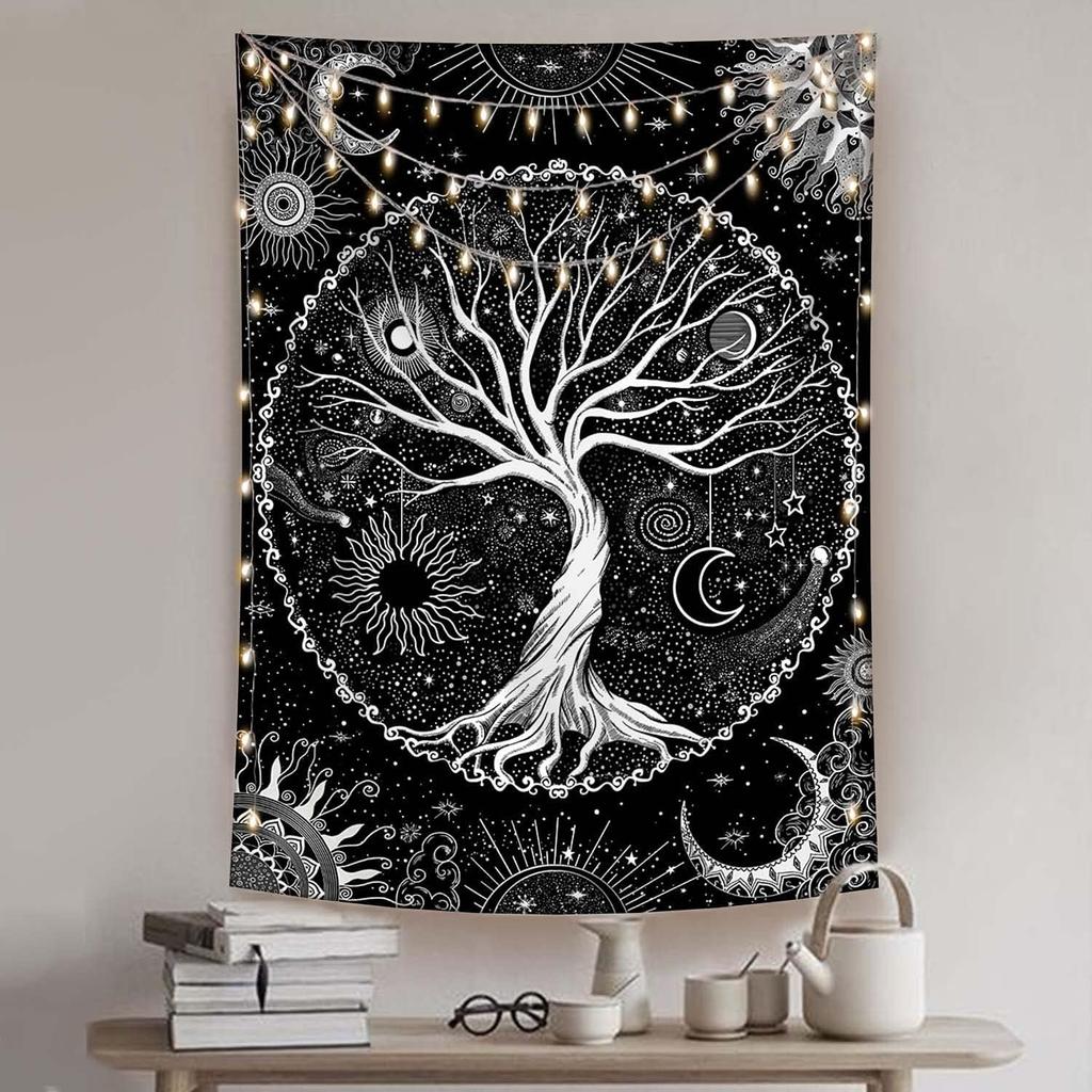 Tree of Life Tapestry Starry Sky Wall Tapestry,Vintage Tapestries for Bedroom Ceiling Tapestries Wall Hanging for Bedroom Living