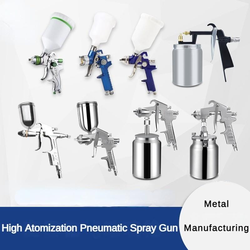Pneumatische Spritzpistole für Latexfarbe, Automöbel, Reparaturpistole für Decklack, Edelstahl, Spritzpistole mit hoher Zerstäubung