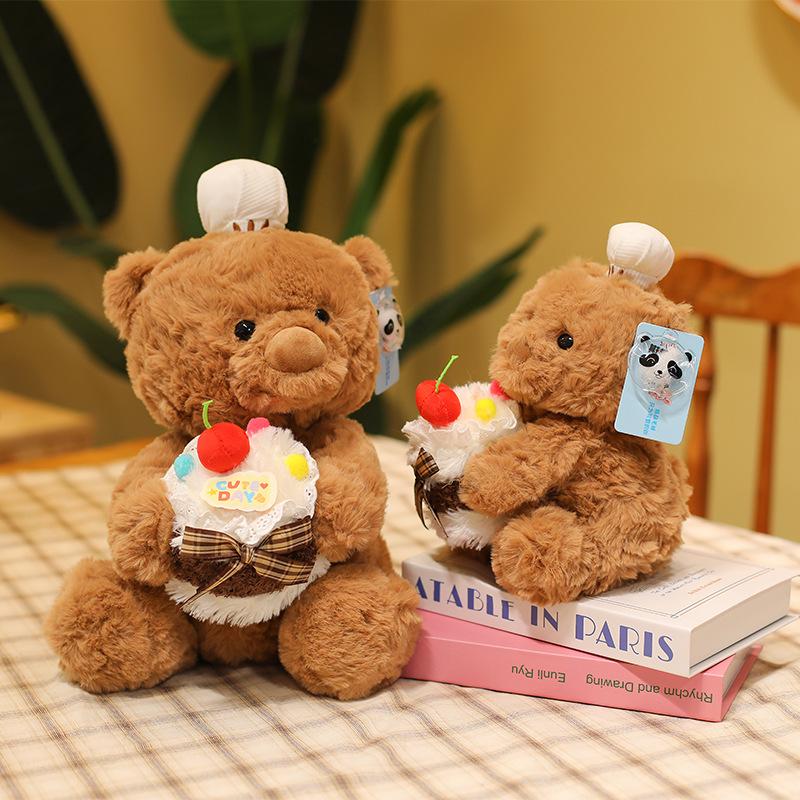 Chef Cake Bear Doll Cute Teddy Bear Plush Toy Girl Sleeping Pillow Gift