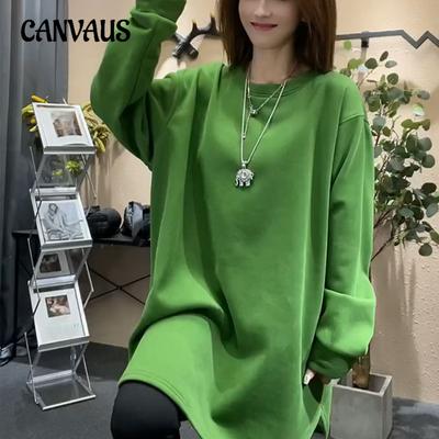 Plus Size Pullover Fall and Winter In The Long Section of Padded Thickened Female Lazy Wind Loose Top Tide