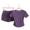 Women's Quick-Dry Sports Set: Breathable Mesh Top & Shorts with Phone Pocket